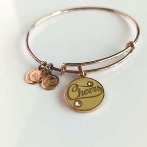 Alex and Ani "Cheers" Rose Gold Bracelet with Swarovski crystal inlays